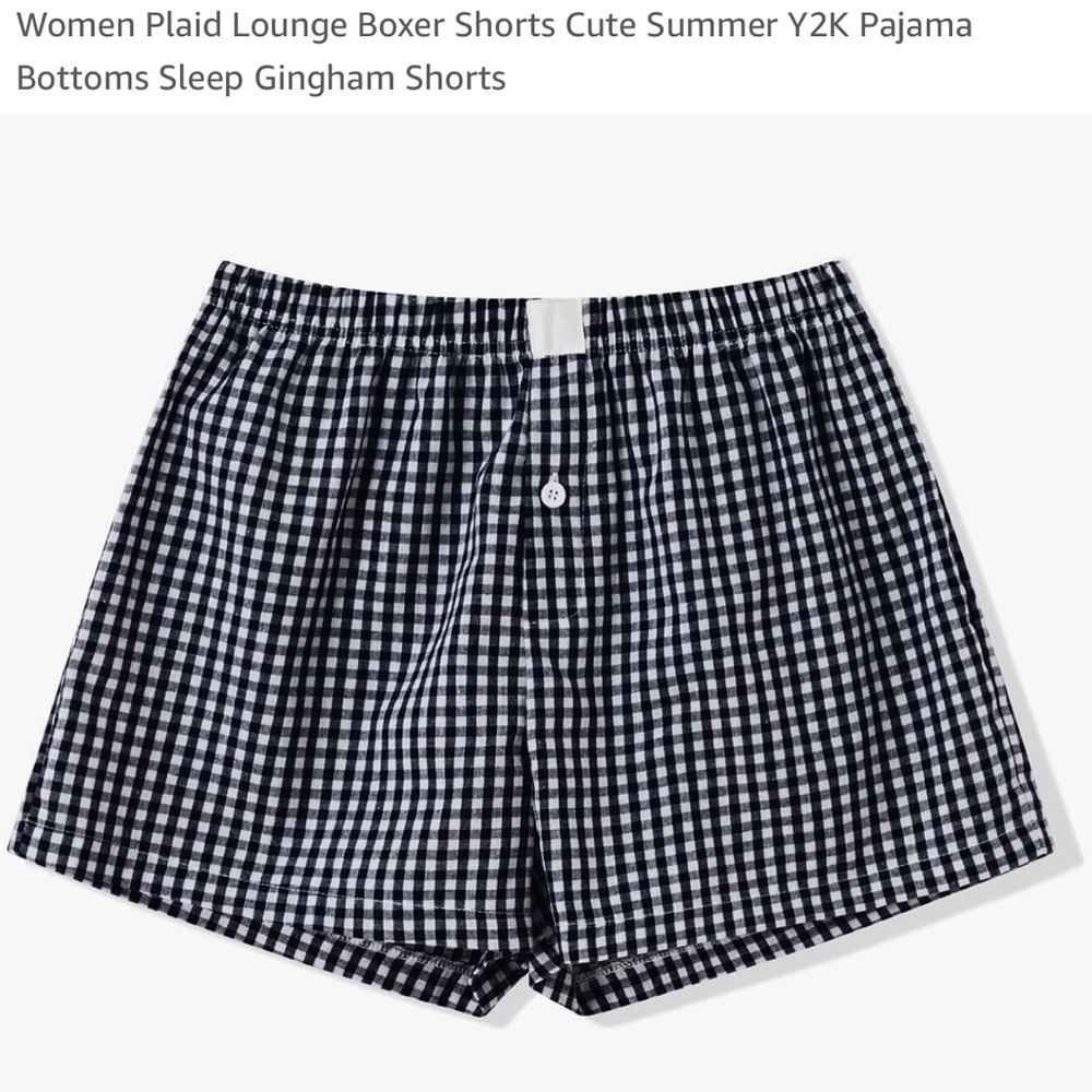 Black and White Plaid Boxer Shorts